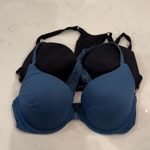 Victoria's Secret Blue and Black Bra Set